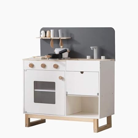 Amazon Ecotrump おままごと キッチン 木製 誕生日 クリスマスプレゼント キッチンセット おままごとセット おもちゃ 人気 女の子 こども 可愛い 家 北欧 姫系 食材 こどもキッチン ホワイト セット おもちゃ