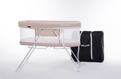 miclassic 2 in 1 rocking bassinet foldable travel crib portable newborn babies