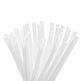 Compostable Plant-Based Drinking Straws - Unwrapped Bulk Pack of 300 - Plastic Alternative Corn-Starch Based Straws for Beverages, Smoothies, Drinks - Biodegradable, Long-Lasting Straw