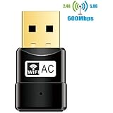 Wifi Adapter 600Mbps Dual Band 2.4G / 5G Wireless Wifi Dongle Network Card for for Laptop Destop Win XP/7/8/10 , Mac OS X 10.4-10.12.2