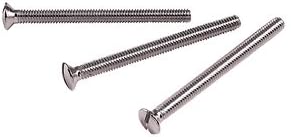 25 x M3.5 x 75mm Extra Long Socket Screws - Slotted Raised Countersunk - Bright Nickel