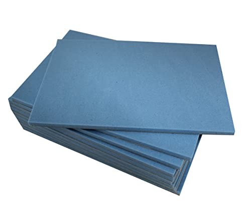 Rehabilitation Advantage Blue Memory Foam Padding, Self Adhesive, 12'' x 8'' x 3/8'', Set of 10
