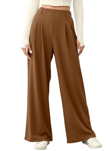 EVALESS Women's Wide Leg Pants with Pockets High