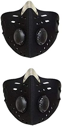 2Pcs Outdoor Sports Anti Smoke Dust Air Purifying Face Mask Carbon Filter Multi Layer With Filtered Activated Carbon Respirator
