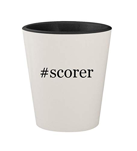 #scorer - Ceramic Hashtag White Outer & Black Inner 1.5oz Shot Glass