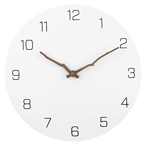 Ryuan Wooden Wall Clock Silent NonTicking Quartz Decorative Simple Round Wall Clocks Battery