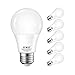 LVWIT A19 LED Light Bulb 8.5W(60W Equivalent) 5000K Daylight, White Energy Saving Light Bulbs for Office/Home, E26 Screw Base Non-dimmable, UL-Listed Pack of 6
