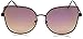 zeroUV Oversize Slim Metal Frame Colored Mirror Flat Lens Cat Eye Sunglasses 58mm (Matte Black/Purple Mirror)