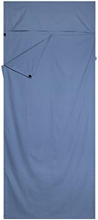 Emins Outdoor Sleeping Bag Liner Travel and Camping Single Compact Cotton Sleepsack Rectangle Sheet Liner with Insect Shield, 8335IN, Blue