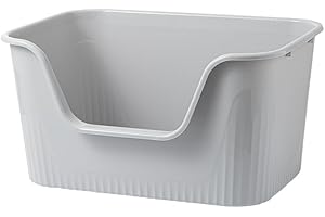 TownTime Extra Large Litter Box with High Sides 25.27" Lx17.83 Wx13.11 H,Anti-Splashing,Tool-Free Assembly,Multi Kitty Cat Litter Box,Jumbo (Grey)