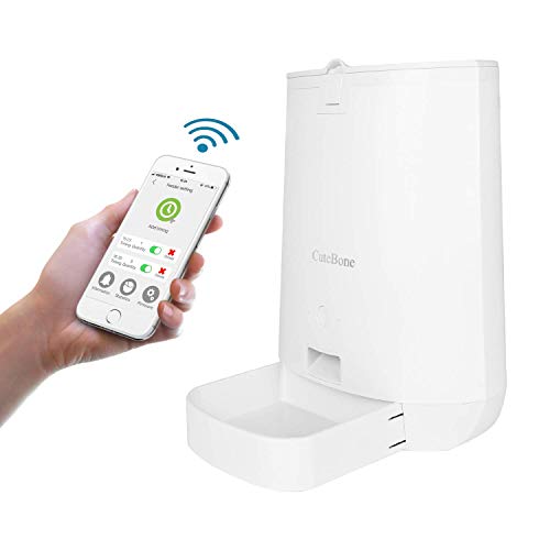 CuteBone Automatic Cat and Dog Feeder Wi-Fi Enabled Smart Food Dispenser for Pets with Customized 8 Meals Time by Smartphone, Compatible with iPhone and Android WSQ01