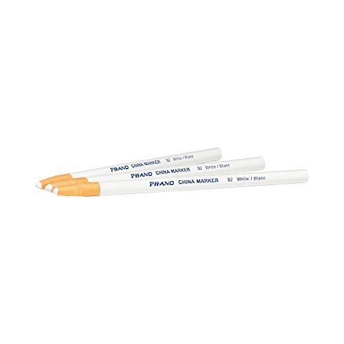 DIXON Industrial Phano PeelOff China Marker Pencils, White, 12Pack