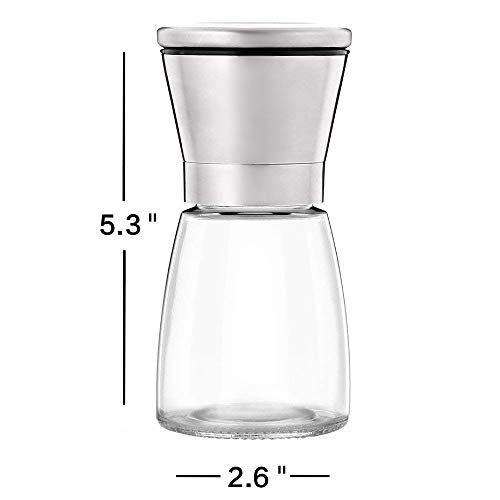 Ebaco Original Stainless Steel Salt or Pepper Grinder - Top Spice Mill with Ceramic Blades, Brushed Stainless Steel and Adjustable Coarseness By Pepper Grinder ï¼ˆSingle Packageï¼‰