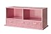 Badger Basket Stackable Toy Storage Organizer - 5-Shelf Modular Unit with 3 Removable Fabric Bins, Solid Panel Construction, Expandable Design for Toys and Crafts - Pink