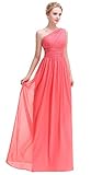 Esvor One Shoulder With Beaded Prom Party Evening Gown Long Bridesmaids Dress