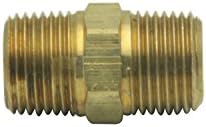 LTWFITTING Brass Pipe Hex Nipple Fitting 3/8-Inch Male BSPT Air Fuel Water (Pack of 5), 3/8" BSPT Male x 3/8" BSPT Male