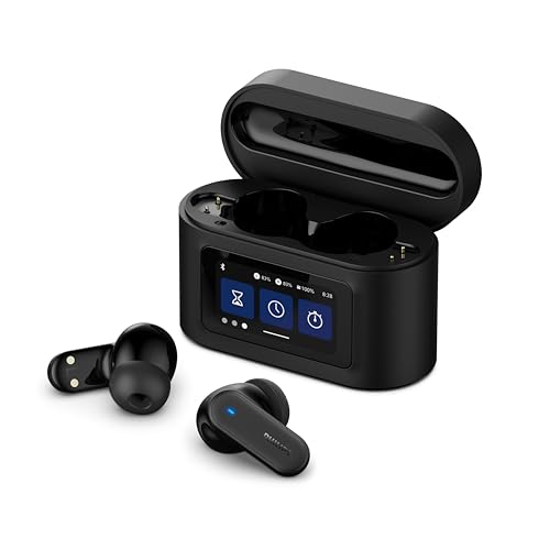 TAT6100BK - Auriculares inalámbricos con Funda de Carga Inteligente, cancelación de Ruido, 4 micrófonos, Graves dinámicos, Tiempo de reproducción de 28 Horas, Bluetooth 5.4, IPX5, Controles