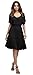 LouKeith Women Plus Size Casual V Neck Short Cap Sleeve Slim Tunic Flare Dress