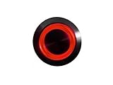 mod/smart Red Illuminated Bulgin Style Momentary Vandal Switch - 22mm -Black Housing - Ring Illumination
