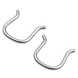 JOVIVI 14Ga, 16Ga 316L Surgical Steel U-Shaped Septum Retainer with Flared Ends, 2pc (Gauge=16g(1.2mm))