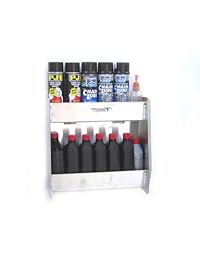 Pit Posse 604 estante de almacenamiento, montaje de aluminio plateado para gabinete tienda cochera remolque cerrado Nhra accesorios para remolque.