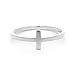 Beauniq Solid Sterling Silver Rhodium Plated Sideways Cross Ring, size 6