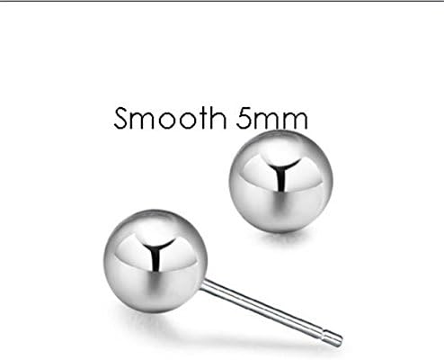 Small Bead Silver Trendy Scrub Smooth Stud Earring (5mm)