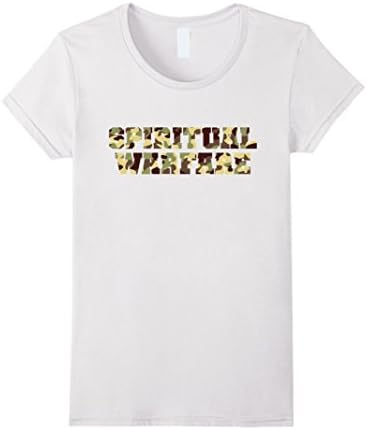 Womens Spiritual Warfare Christian Jesus Quote Bible Camo T-Shirt XL White