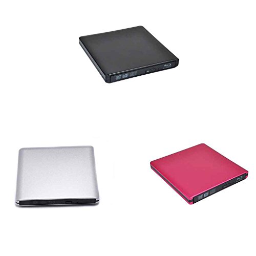EgalBest USB 3.0 Blu-ray Drive External DVD RW Optical Player Aluminum Alloy CD/DVD Reader for Laptop Notebook Netbook black