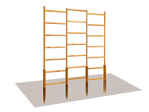 robinia-pro Rankgitter freistehend aus Robinienholz - Breite 165 cm, Höhe 171 cm (Robinie, Holz) Rankgerüst, Rankhilfe, Spalier, Rosengitter (Raster 54x27 cm, hoch)