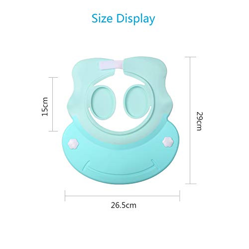 Baby Shower Cap KATOOM Shampoo Shower Cap Bathing Protector Wash Hair Shield Adjustable Visor Hat with Ear Protection for Toddler Kids Children (Blue) - Thumbnail 6