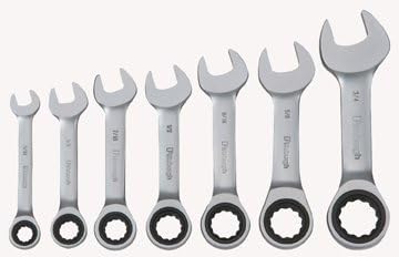 Pittsburgh Professional 7 Piece SAE Stubby Ratcheting Combo Wrench Set by Pittsburgh Professional