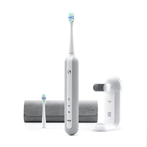 usmile U1 Sonic Electric Toothbrush Rechargeable by USB Charging Cable, 3 hours Charge for 6 months use, with 100% rounded Bristle and portable travel case (Gray)