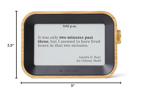 Author Clock – Literary Clock that Tells Time Using Book Quotes | Unique Gift for Book Lovers | New Quote Every Minute | Vol 1, Small