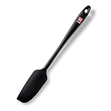 DI ORO Premium Long Handle Black Silicone Jar Spatula - BPA Free Pro-Grade 600ºF Heat-Resistant Non-Stick Rubber Spatula - Perfect Silicone Kitchen Scraper For Jars & Blenders - Versatile Kitchen Tool