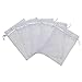 100Pcs White Organza Bags 4x6 inches w/Drawstring | Accurate Sizing, Reinforced Stitching & Crease Free Sheer Organza Pouches | OB46 01