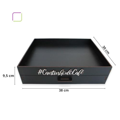 Melhor Porta-Cápsulas Bandeja Cantinho do Café Organizador Suporte Cafeteira Chá Servir - (Preto - 3 Corações)
