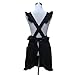 Hyzrz Lovely Retro Lady's Aprons for Women Girls Cake Kitchen Fashion Cooking Apron Chic with Pockets for Gift Chic 100% Cotton (Black)
