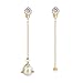 Yoursfs Long Chain Pearl Clip on Earrings for Women Non Pierced Mismatch Invisible Clip-on Earrings
