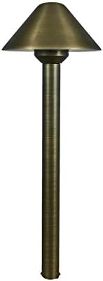 LUMiON Conical Mini Stem Antique Brass Outdoor Landscape Garden Path Light LED Lamp