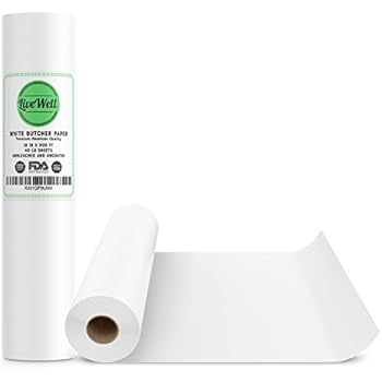 White Kraft Butcher Paper Roll - 18 Inch x 200 Feet (2400 Inch) - Food Grade FDA Approved - Great Smoking Wrapping Paper for Meat of All Varieties - Made in USA - Unwaxed and Uncoated