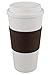 Copco Acadia 16 oz Reusable To-Go Travel Mug - BPA-Free Insulated Coffee Cup with Double-Wall Insulation, Spill-Proof Lid & Non-Slip Rubber Grip - Microwave & Dishwasher Safe (White/Brown)