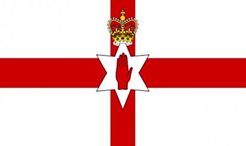 Perfectflags Northern Ireland Red Hand Flag 5ft x 3ft Large - 100% Polyester - Metal Eyelets - Double Stitched