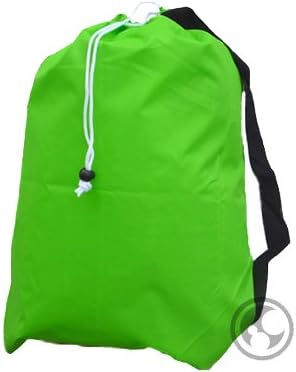 Laundry Bag with Strap, Drawstring, Locking Closure, Color: Lime Green, Size: 24x36