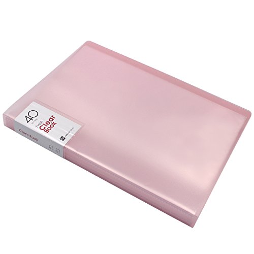 M-Aimee 40-Pocket Protector Presentation Book A4 Size 80-Page Capacity Available for Report Sheets, Artworks, Music Sheets, Clippings (Pink)