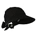 JFH Women's Classic Quintessential Sun Wide Visor Hat in Sold Bold Colors (Black)