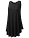 URBANCLEO Womens Scoop Neck Sleeveless Elong Tunic Top Shirt Black Large