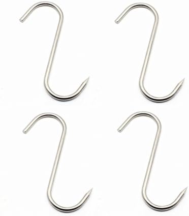 Ninepeak Heavy Duty Meat Hooks, 1/4" Stainless Rod, Pack of 4 (5")