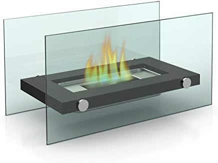 keinode Bio Ethanol Fireplace Burner Heater Fuel Ventless Table Top Portable Eco Glass Cube Ventless Indoor Outdoor Fire Pit Tabletop Portable Fire Bowl Pot