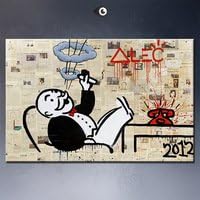 Alec monopoly no5 big Graffiti art print on canvas for wall picture decoration oil painting in living room